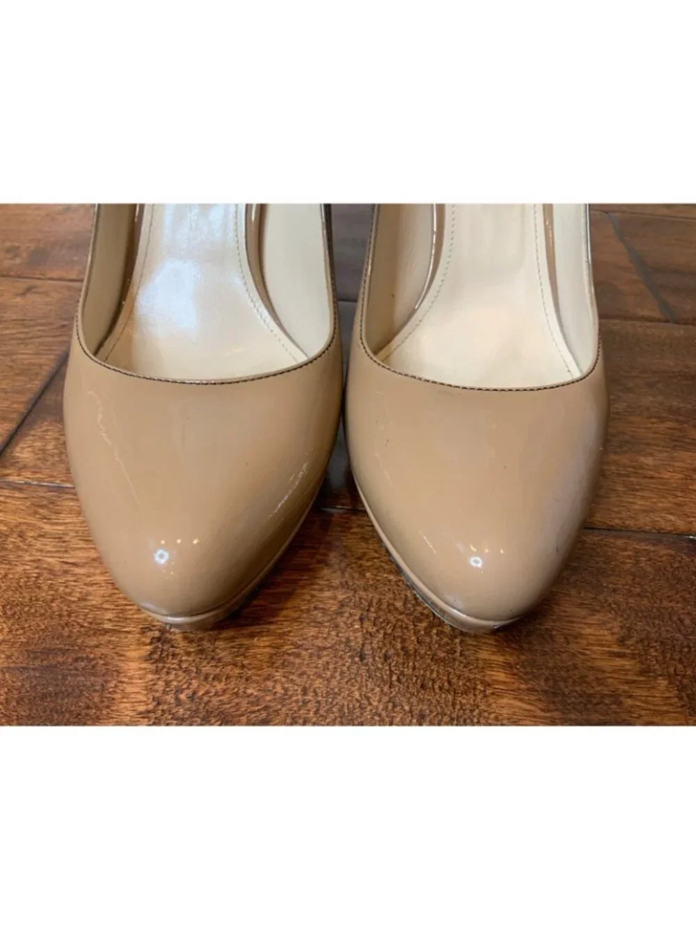 PRADA Tan Black Ombre Patent Leather Pump Heels, Size 8 | 38